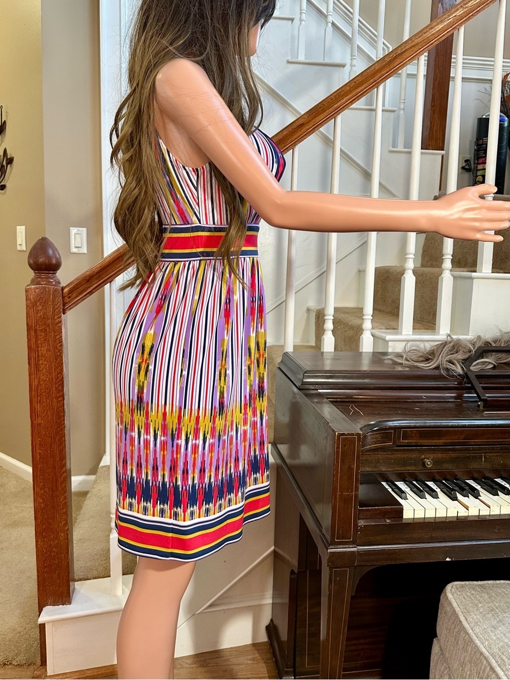 London Times Striped Multicolor Halter Dress - Women - Picture 6 of 10